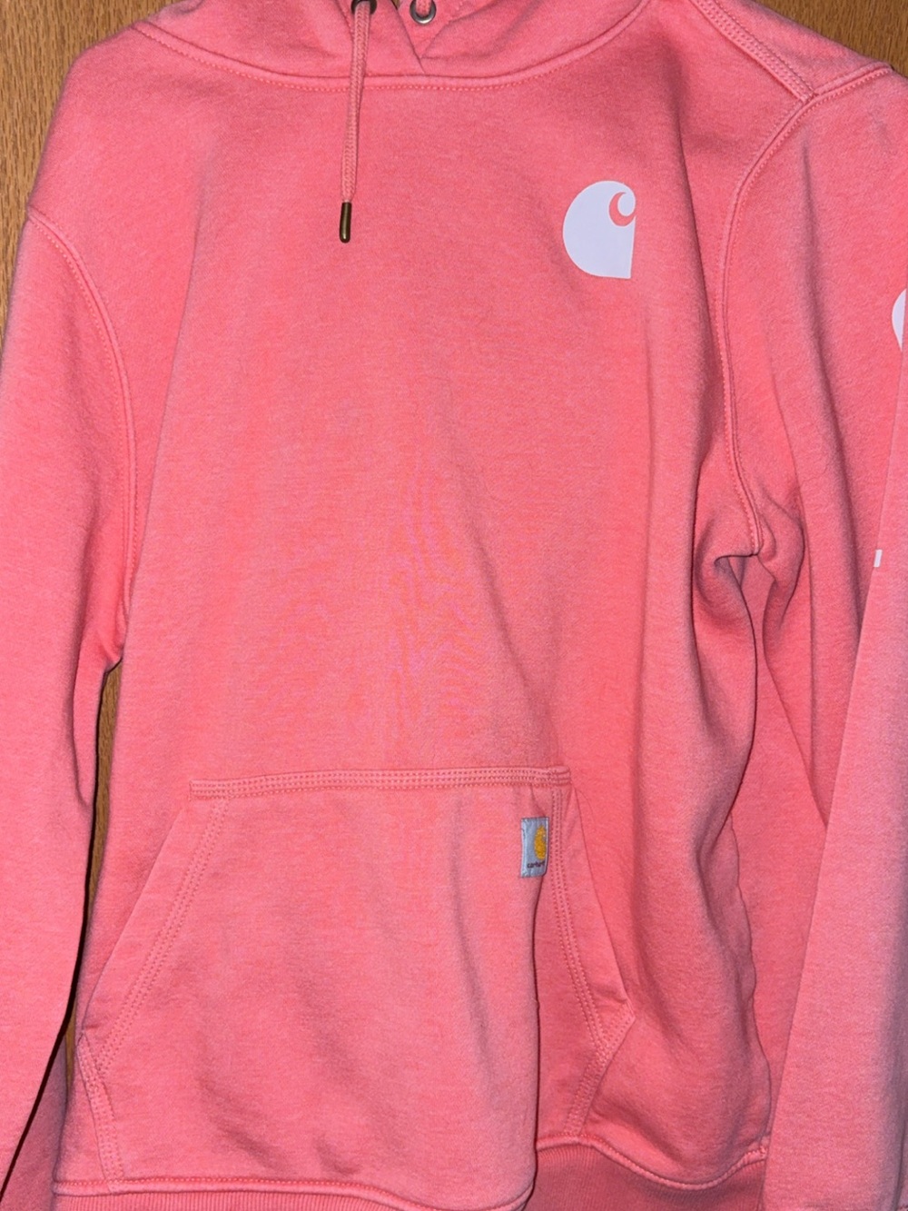 Carhartt Coral Pink Relaxed-Fit Pullover Hoodie